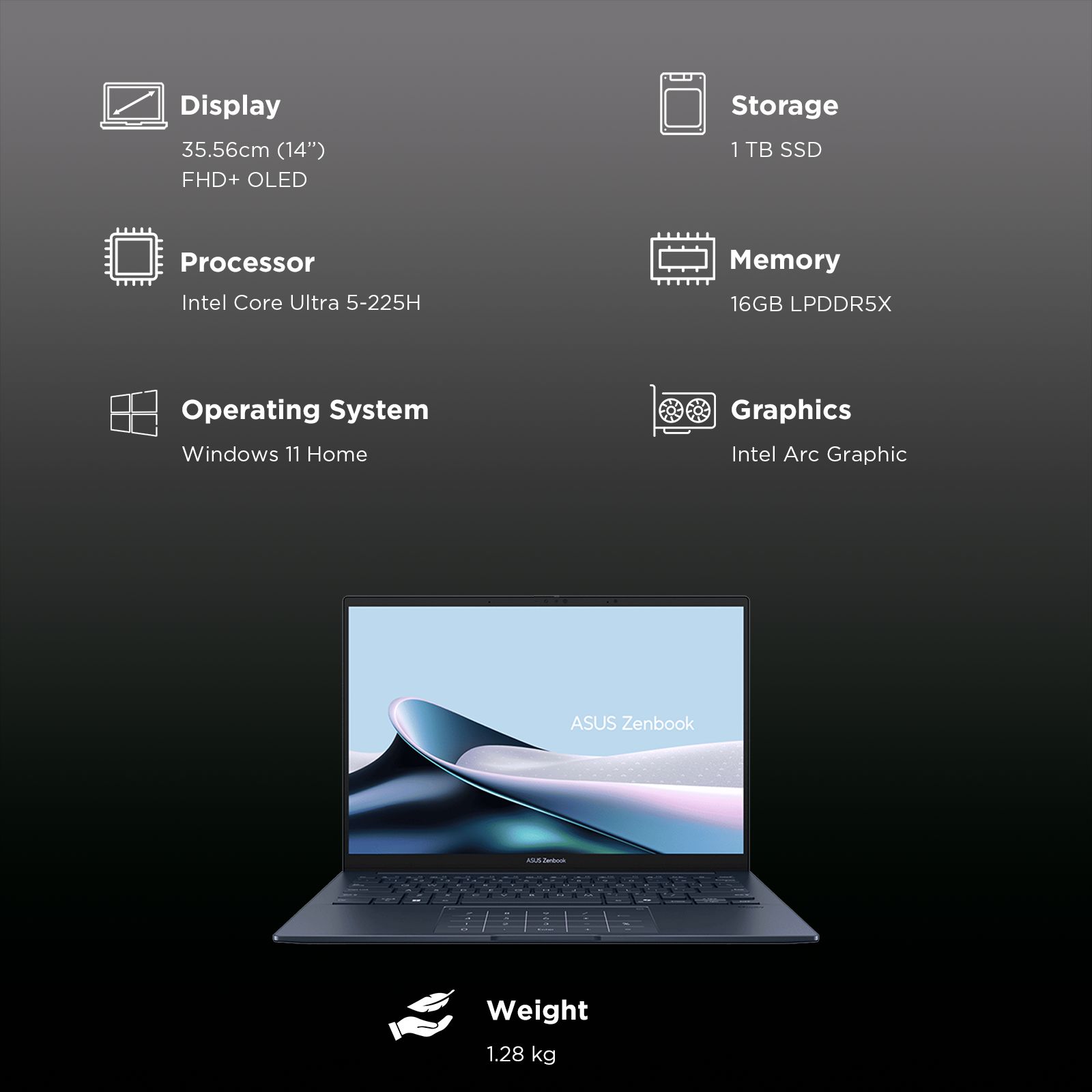 Buy Asus Zenbook 14 Intel Core Ultra 5 225H Touchscreen Thin